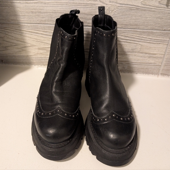 Allonsi Shoes - Allonsi Black Studded Chelsea Boots Size 10